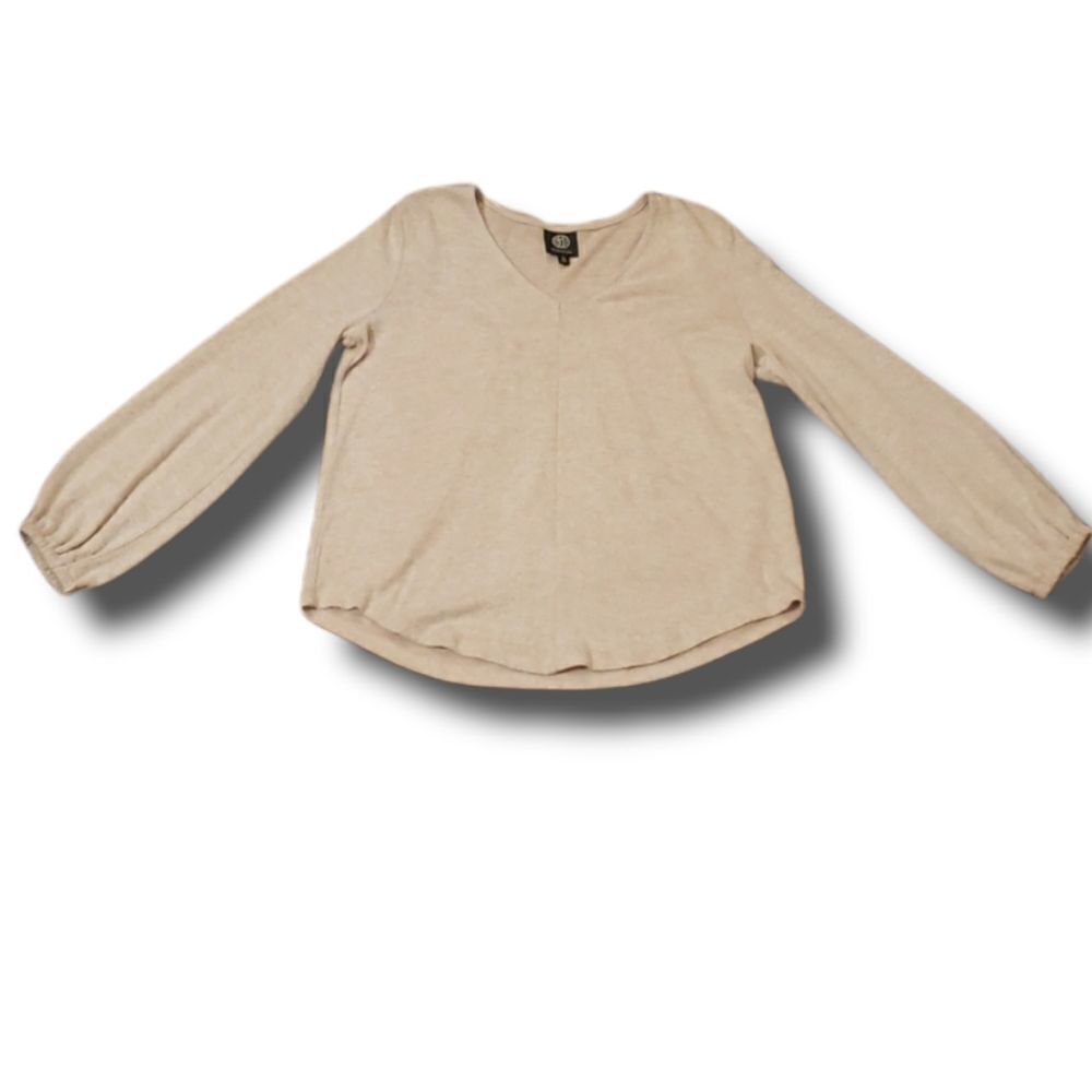 Bobeauโ Heatheredย Pink V-Neck Pullover TopโSize SmallโNWOT